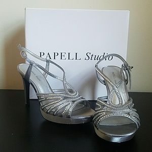 Silver high heels